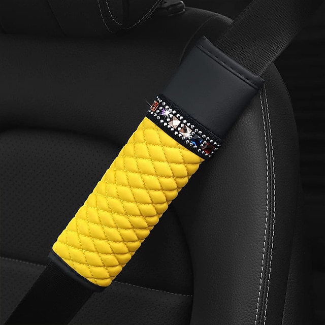  Starfire 2 個自動車シートベルトカバー通気性のあるレザーショルダーパッドがネックハーネスパッドストラップを保護し、より快適な運転を実現します。