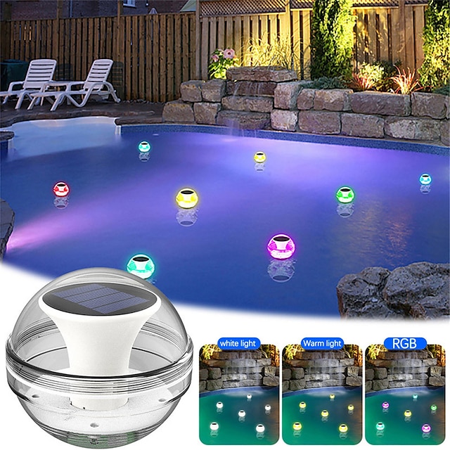  3 modelos de luz flotante solar al aire libre rgb luz que cambia de color impermeable piscina fiesta lámparas de bola decoración de iluminación de estanque