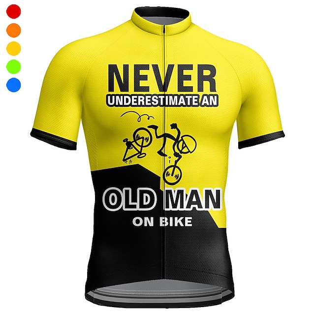  21Grams Homens Camisa para Ciclismo Manga Curta Moto Blusas com 3 bolsos traseiros Ciclismo de Montanha Ciclismo de Estrada Respirável Secagem Rápida Pavio Humido Tiras Refletoras Amarelo Vermelho