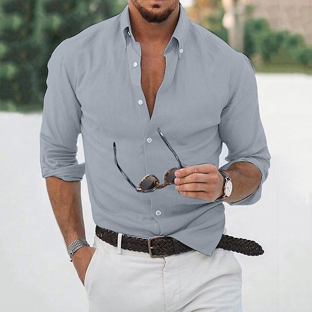 Men's Shirt Button Up Shirt Summer Shirt Beach Shirt Black White Blue ...