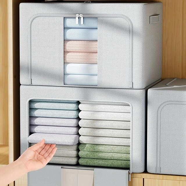 1pc Clothing And Quilt Storage Box, Oxford Cloth Foldable Storage Box