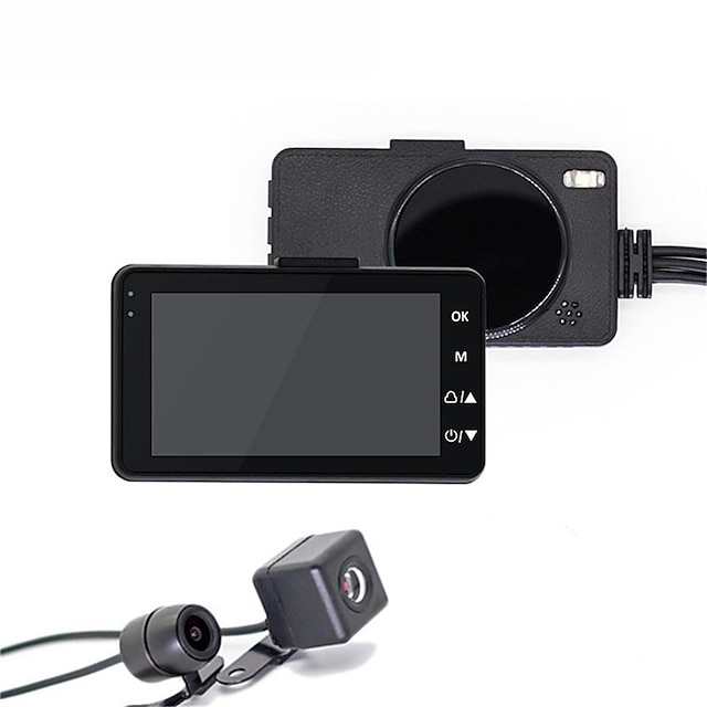  macchina fotografica del motociclo dvr motore grandangolare dash cam speciale registratore posteriore anteriore a doppio binario visione notturna impermeabile supporto scatola nera g-sensor