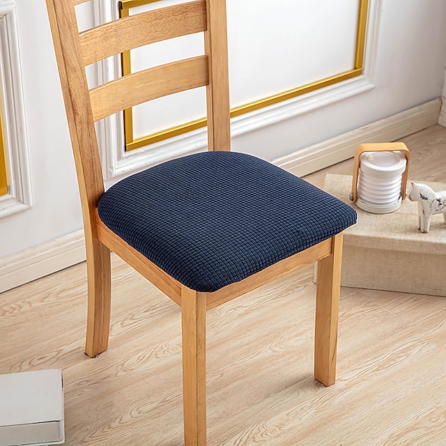  Dining Chair Cover Stretch Chair Seat Slipcover Soft Plain Solid Color Durable Washable Furniture Protector For Dining Room Party
