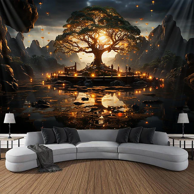 Trippy Tree of Life Hanging Tapestry Wall Art Large Tapestry Mural Decor Photograph Backdrop Blanket Curtain Home Bedroom Living Room Decoration 20