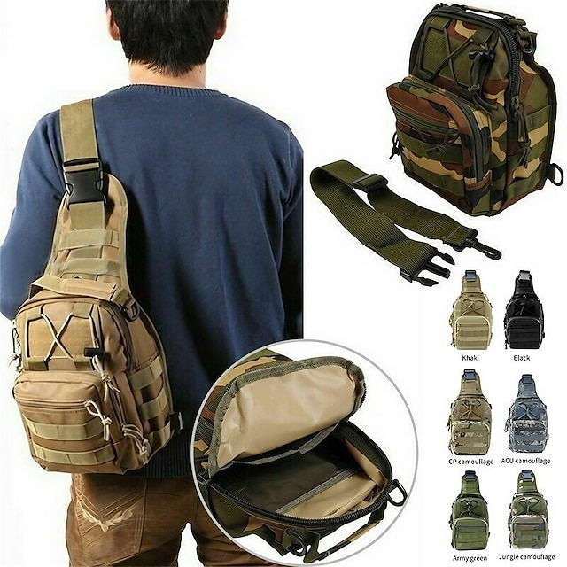  Tactical Sling Shoulder Bag Backpack Army Camping Hiking Bag Outdoor Sports Chest Travel Bag
