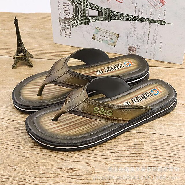 Men's Brown Flip Flop Sandals – Lightweight Non-Slip Beach Slippers with Cushioned Sole for Summer, Travel & Casual Wear 5