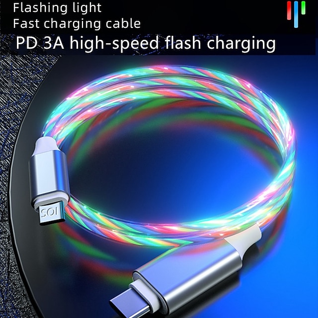  USB C kabel Lightning kabel 20W 3,3 fod 6,6 fod USB A til USB C USB A til Lightning USB A til mikro B 3 A Hurtig opladning Holdbar Til MacBook iPad Samsung Tilbehør til mobiltelefoner