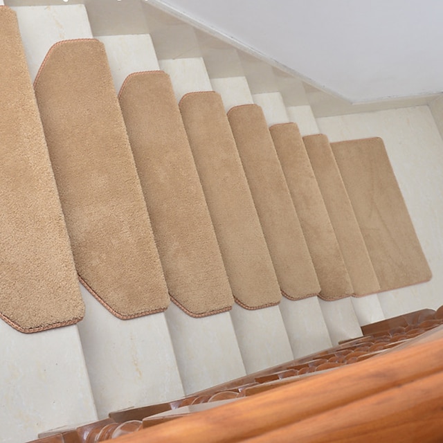  trappemåtte tæppe bomuldsfløjl massivt træ marmor fliser skridsikker måtte limfri selvklæbende selvgrundende gulvmåtte trappemåtte