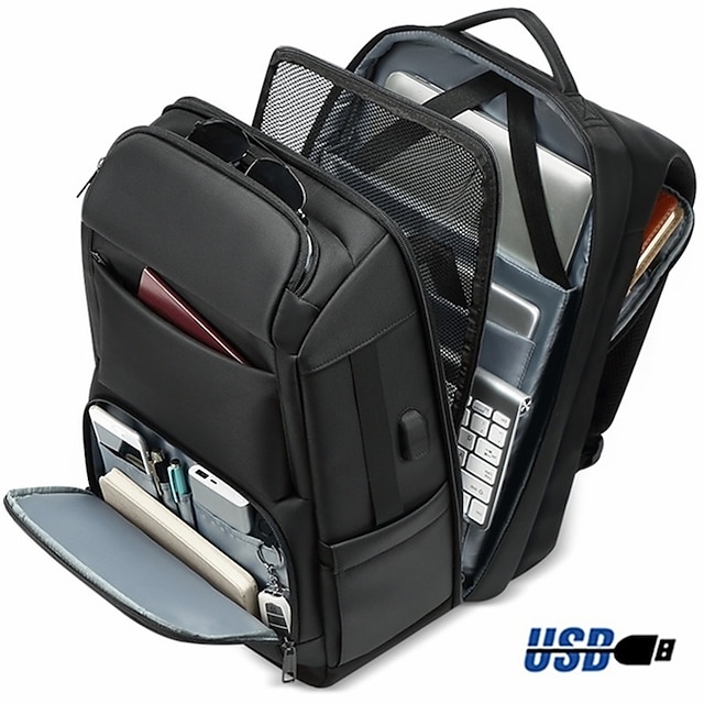  stockage multicouche sacs à dos étanches premium conception anti-vol pour hommes 17 pouces ordinateur portable moyen plus sac à dos avec port de charge usb cr9