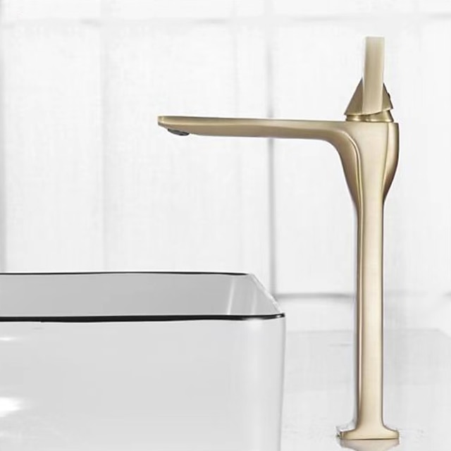  Bathroom Sink Faucet - Classic Electroplated Centerset Single Handle One HoleBath Taps