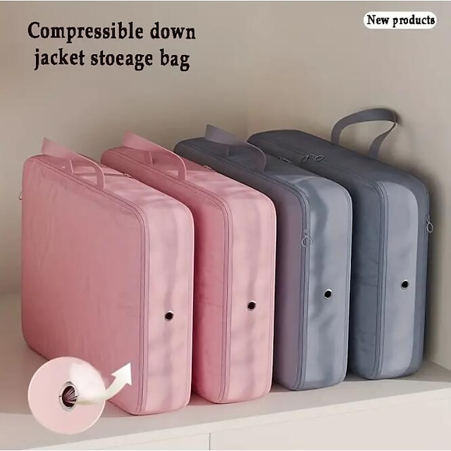  Portable Clothes Compression Bag, Space-saving Storage Bag Containers, Bedroom Closet Organizer For Clothes Blanket Comforters Bed Sheets Pillows