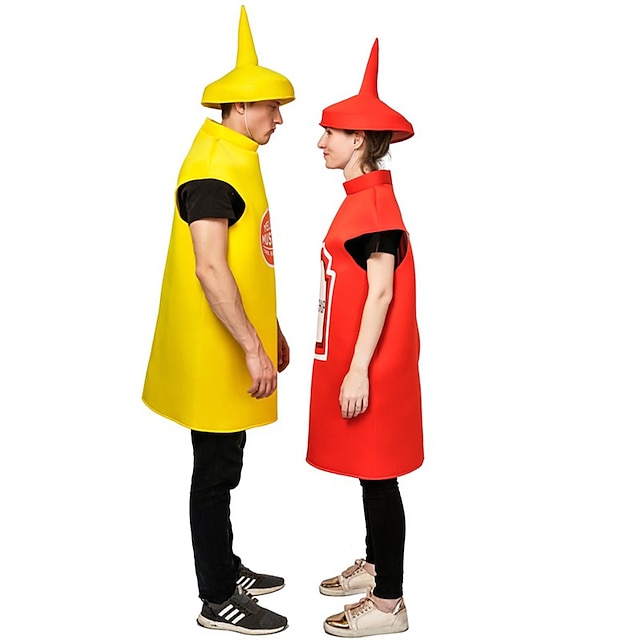 Couples Mustard Ketchup Cosplay Costume Funny Costumes Halloween Group ...