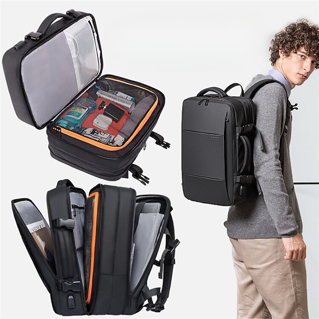  BANGE Travel Backpack Men Business Backpack School Expandable USB Bag Large Capacity 17.3 Laptop Waterproof Fashion Backpack, Back to School Gift