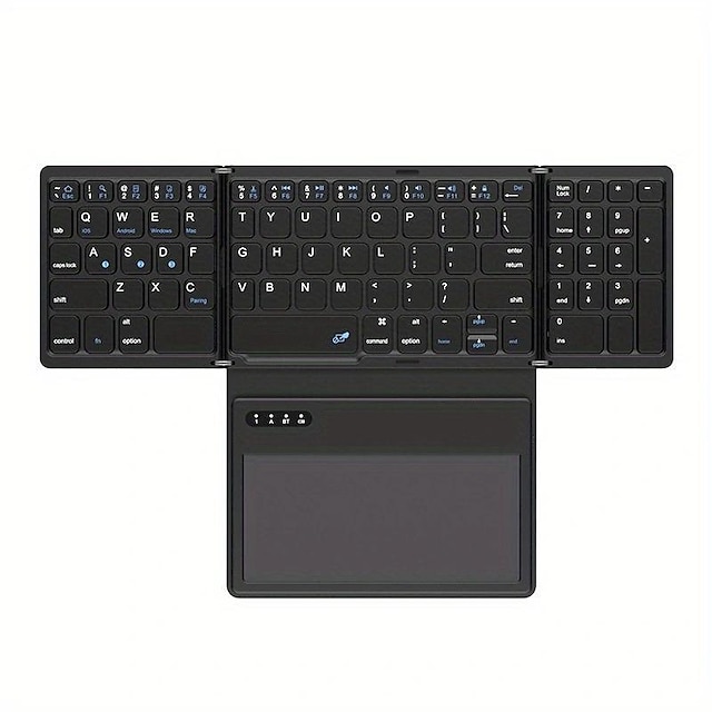  Wireless Rechargeable BT Keyboard With Touchpad & Numeric Keypad Perfect for Phone & Tablet