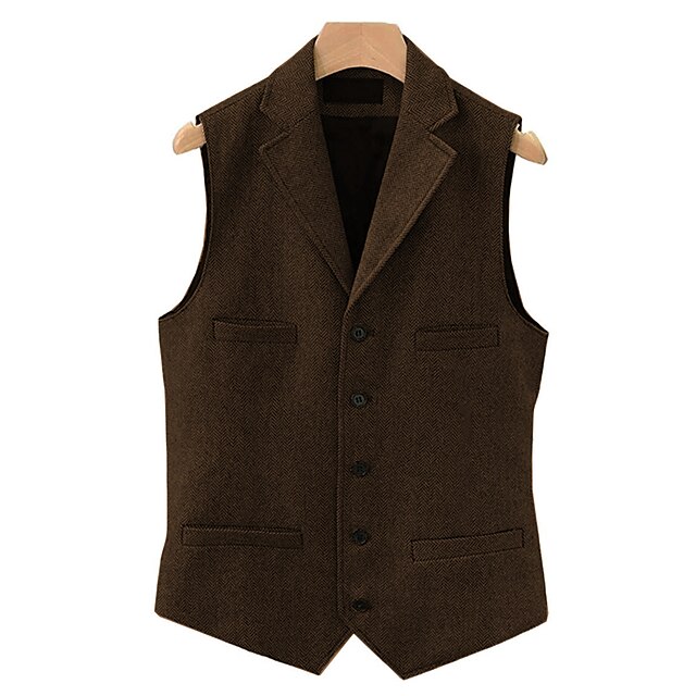 Men's Vest Gilet Daily Wear Vacation Going out Vintage Fashion Spring ...
