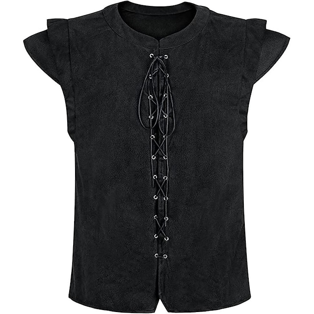  Middelalderkostumer Renæssance Cosplay kostume Ruskindsvest Pirat Ridder Viking Helfarve Udklædning Herre Halloween Karneval Maskerade Karneval Maskerade Renæssancemesse Voksne 背心 Alle årstider