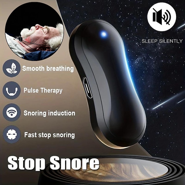 smart anti-snorken enhed bærbart usb genopladeligt søvninstrument trådløst hovedmassageapparat for at forbedre søvnfysioterapi