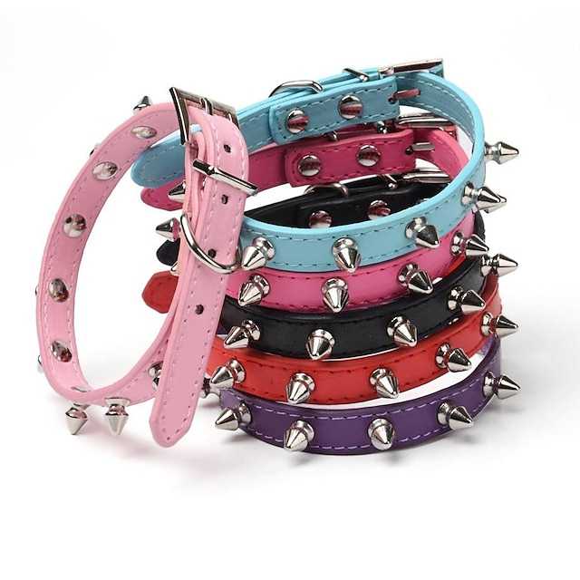  Dog Leashes Pet Collar Anti-Bite Rivet Dog Collar Small And Medium-Sized Leather Dog Chain Dog Collar Manufacturers Wholesale