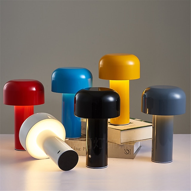  Трехцветный регулируемый usb-светильник в виде гриба, сенсорный столик для зарядки, кофейный бар, украшение для спальни отеля, скандинавская творческая атмосфера, защита глаз, ночник