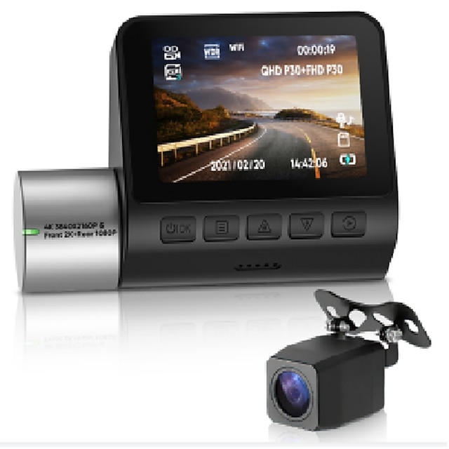  V50 1080p Nový design / HD / s zadní kamerou Auto DVR 170 stupňů / 150stupňů Široký úhel 2 inch IPS Dash Cam s WIFI / GPS / Noční vidění Ne Záznamník vozu