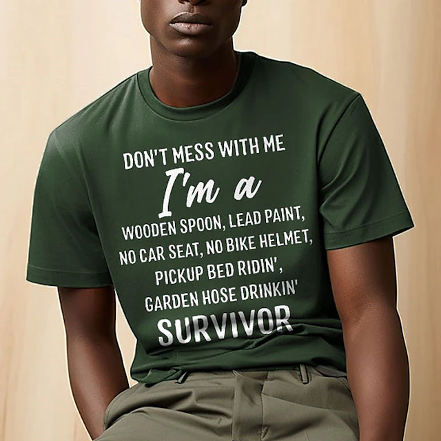 Men's Letter Graphic Prints T Shirt Graphic Tee Cotton Short Sleeve Graphic Shirt Black White Navy Blue Comfortable Tee Outdoor Street Fashion Designer Clothing 6