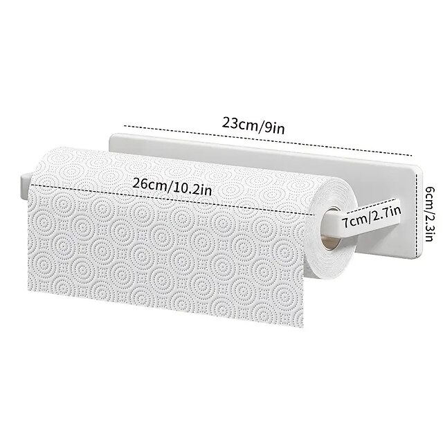 Kitchen Paper Towel Rack Non Perforated Cabinet Roll Paper Storage Rack ...