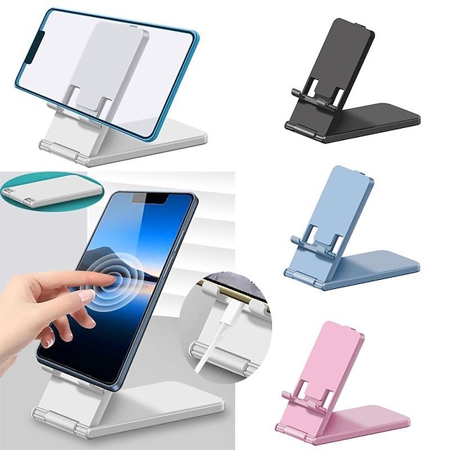  1Pc Portable Tipping Bucket Mobile Phone Holder Desktop Foldable Stand Tablet Mobile Phone Accessories
