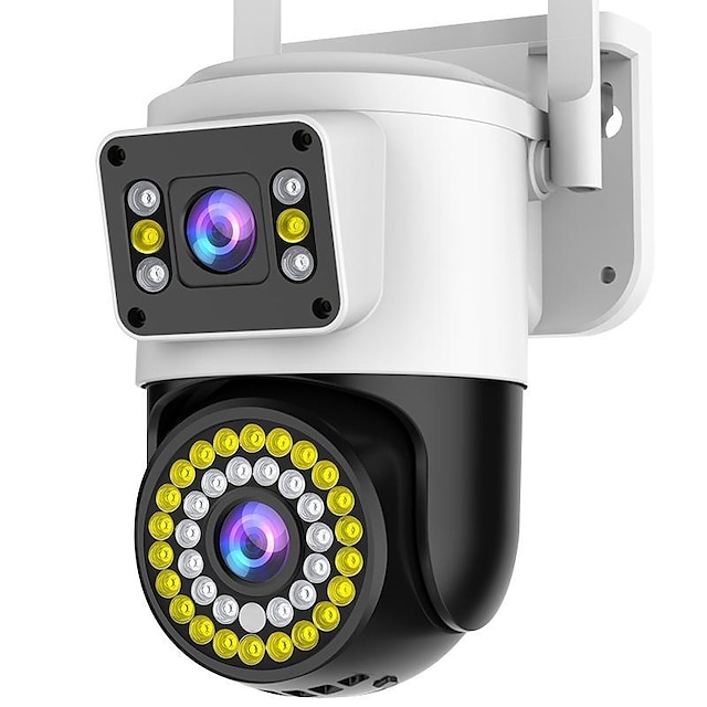  2MP HD Dual Lens WiFi IP Camera CCTV Security Camera Outdoor Waterproof PTZ Full Color Night Vision IR Camera Motion AI Detection Surveillance Cam