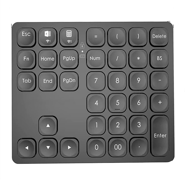  36-Tasten-BT-Ziffernblock, kabellose wiederaufladbare Numpad-Tastatur, ultradünne Zahlentastatur für iPad-Laptop