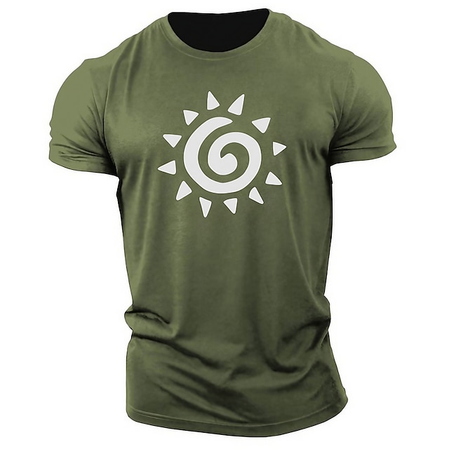  Herren Sonne Grafikdrucke T Shirt Grafischen T-Shirt Baumwolle Kurzarm Grafik Hemd Weiß Marineblau Blau Bequemes T-Shirt Outdoor Straße Modedesigner-Kleidung