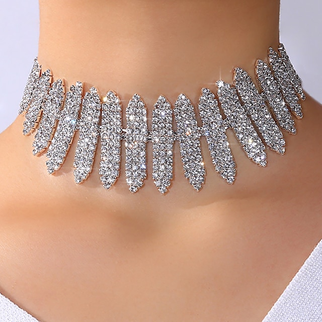  Choker Necklace Rhinestones Women's Luxury Handmade Wedding Drops Necklace For Wedding Party