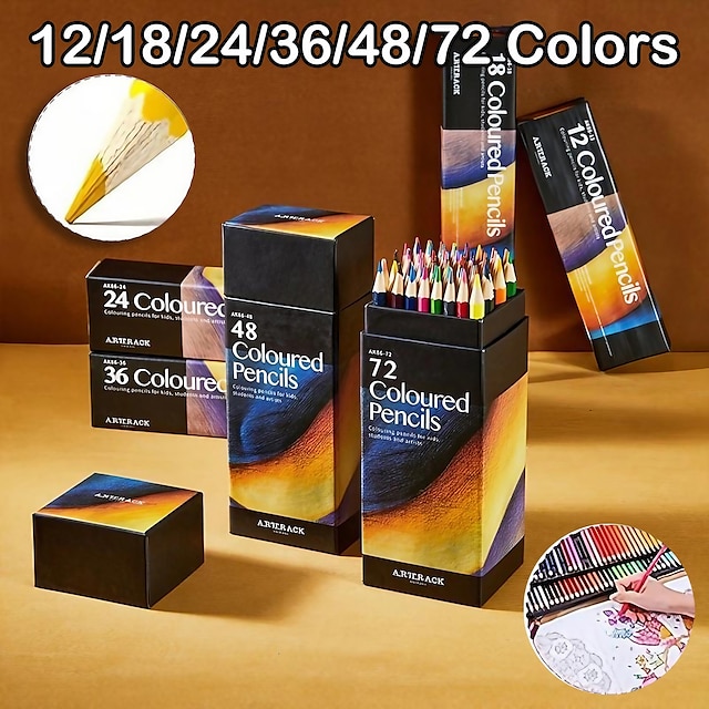  Grenzüberschreitendes Explosiv-Briefpapier-Farbblei-Großhandelsset mit 72 Farben, öliger Farbstift, Malfarbstift, Designerpinsel, Geschenk zum Schulanfang
