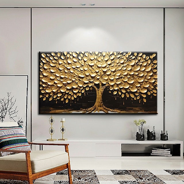  Hang-Malowane obraz olejny Ręcznie malowane Poziomy Krajobraz Kwiatowy / Roślinny Nowoczesny Zwinięte płótna