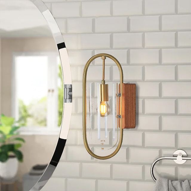  פמוט קיר בעיצוב מינימליסטי lightinthebox, מנורת קיר אהיל זכוכית שקופה, מנורת קיר דקורטיבית לחדר שינה רקע סלון אורות קיר