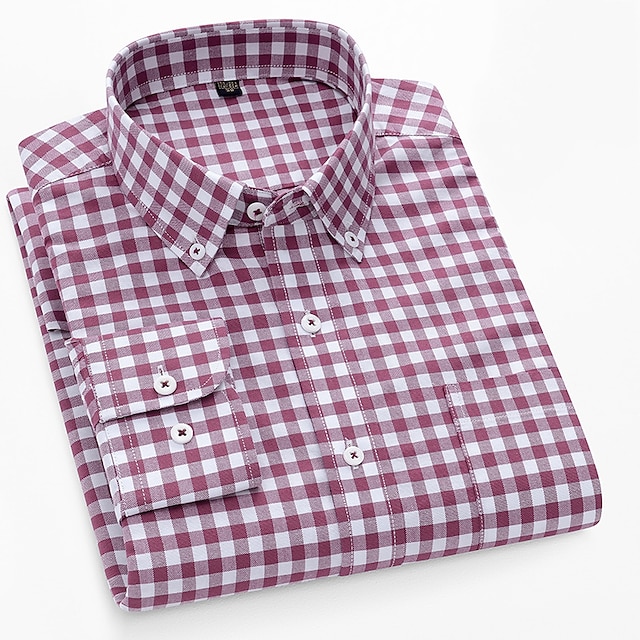  Miesten Pukupaita Napita paita Ei-rautapaita Oxford paita Plaid / Raidallinen / Chevron Häät Toimisto & ura Vaalean keltainen Vaalea vaaleanpunainen Vaalean sininen Vaalean vihreä Pitkähihainen