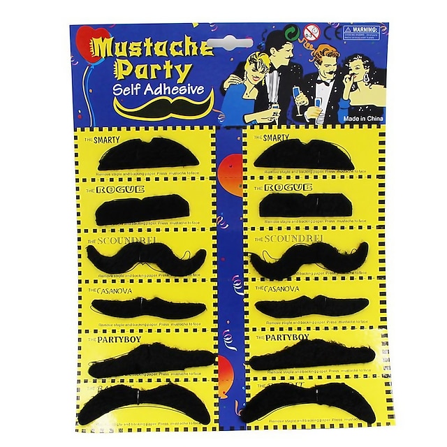  Mustaches Classic & Timeless Gentleman Nonwoven Fabric For Super Mario Cosplay Christmas Halloween Carnival Men's Women's Boys Costume Jewelry Fashion Jewelry