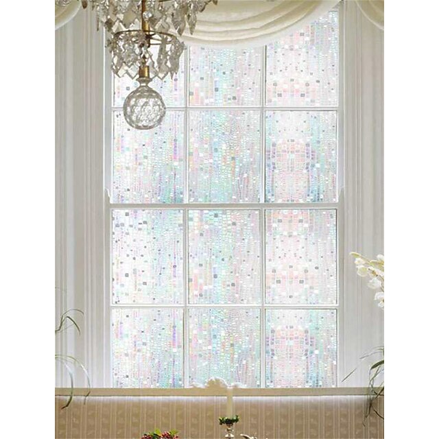 Window Privacy Film Stained Glass Window Film Rainbow Decorative Window Film Privacy Stained