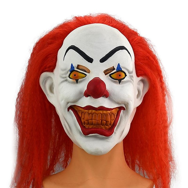  To Pennywise Zabijácký klaun Maska Halloween rekvizity Dospělí Pánské Legrační předvečer Všech svatých předvečer Všech svatých Karneval Jednoduché Halloweenské kostýmy