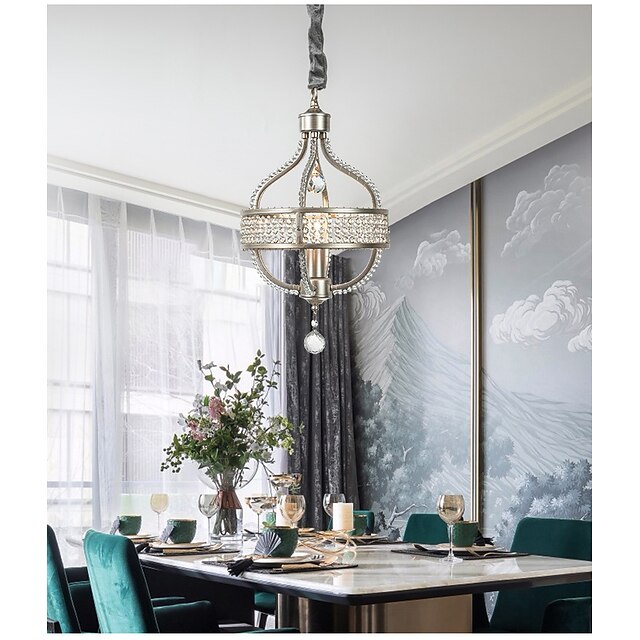  Modern Clear Crystal Chandelier Adjustable 1/6/8 Lights Crystal Glass Flush Mount Hanging Ceiling Pendant Light Classic Candle Style Lighting Fixture E12/E14 for Bedroom Living Room Hallway Entry 110-240V
