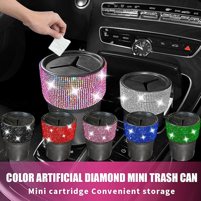  Car Multifunction Holder Mini Pen Tissue Coin Box Black Auto Car Trash Bin Container Holders Cup Mounts Rubbish Container