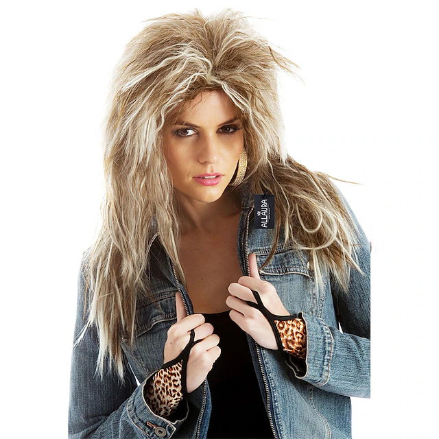 80 S Tina Rock Diva Costume Wig 80s Rocker Wig Women Tina 80 S Rocker Wig Brown Blonde Rocker