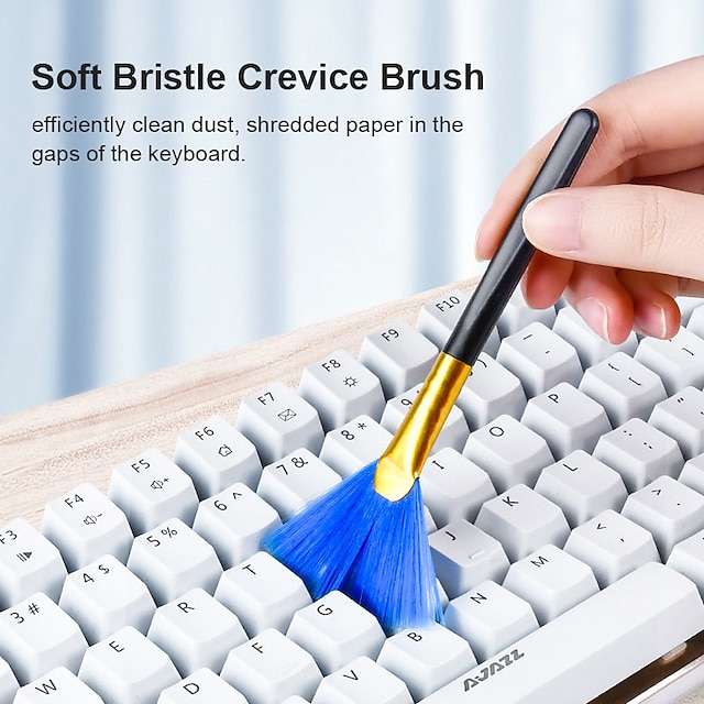  escova de limpeza de lacunas de teclado de computador notebook ferramenta de remoção de poeira de lente digital escova macia escova de lã em forma de leque