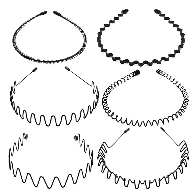  1 bandă metalică - benzi pentru păr pentru bărbați și femei, bentițe ondulate în zig-zag, suporturi pentru păr creț, cerc pentru păr de primăvară - accesorii metalice perfecte pentru păr pentru stil