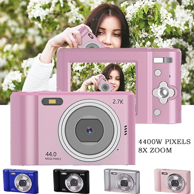  מצלמה דיגיטלית קומפקטית 4400w פיקסל HD מסך 8x זום נקודת וצילום מצלמה דיגימיקה לנסיעות מצלמה דיגיטלית קטנה