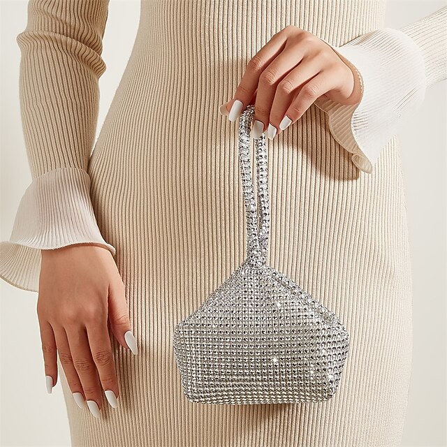 Kisiy Silver Rhinestone Shoulder Bag
