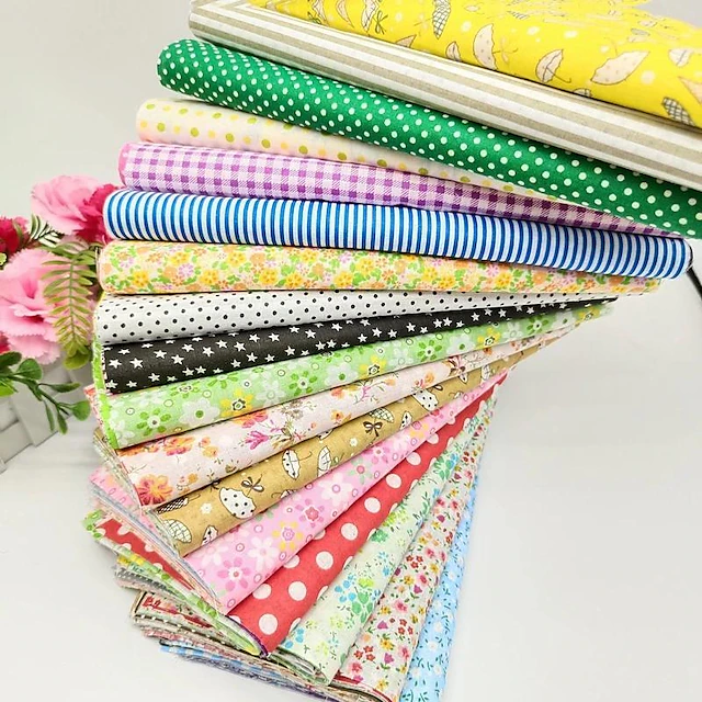 Pack Of 50 Fabric Bundles Patchwork Fabrics Cloth DIY Handmade Sewing ...