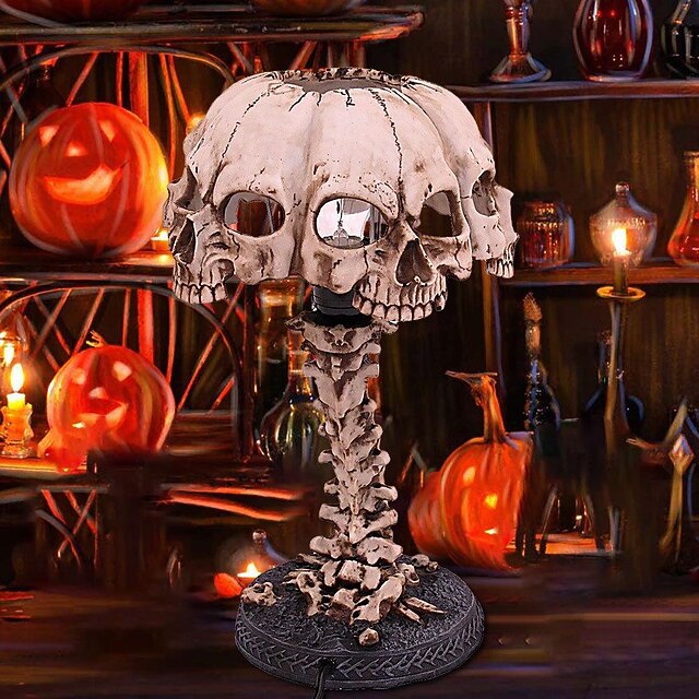  lebka stolní lampa svítící lebka noční světlo kreativní pryskyřice home office desktop ornament halloween decoration