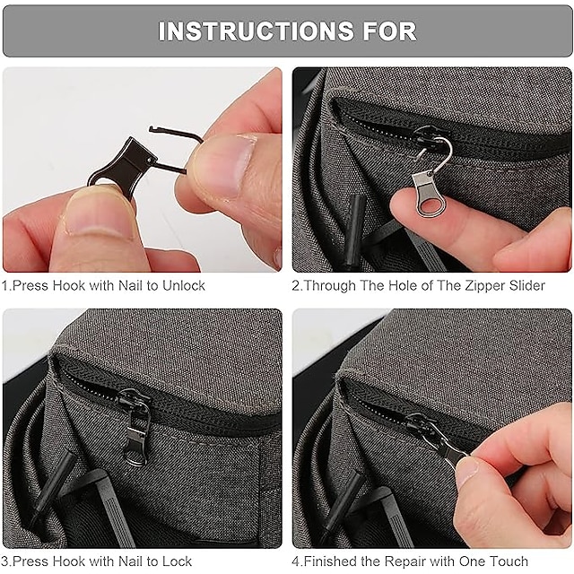 10pcs Zipper Pull Replacement Detachable Zipper Pulls Zipper