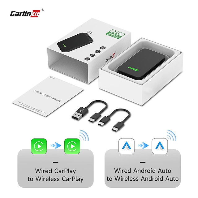 CarlinKit 5.0 CarPlay Android Auto Wireless Adapter Portable Dongle for OEM  Car Radio with Wired CarPlay/Android Auto Color: Wired to Wireless