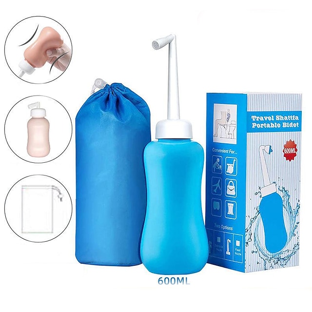  przenośna rączka bidetowa butelka eva 300/400/600 ml odłączana głowica dyszy z etui, podróżna ręczna duża butelka do toalety łazienka shattaf spray ręczny